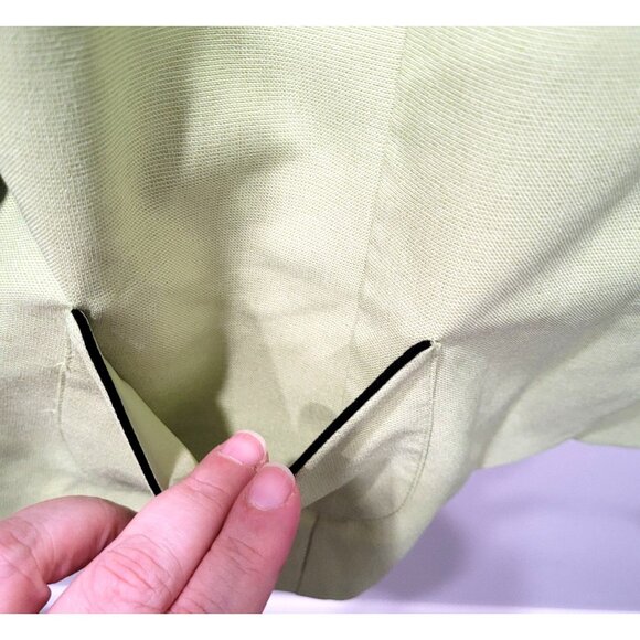 Studio I Womens Lime Green 3/4 Sleeve Blazer Jacket w/Black Trim Size 14 - Picture 5 of 11